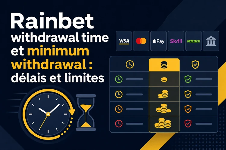 Rainbet withdrawal time et minimum withdrawal : délais et limites